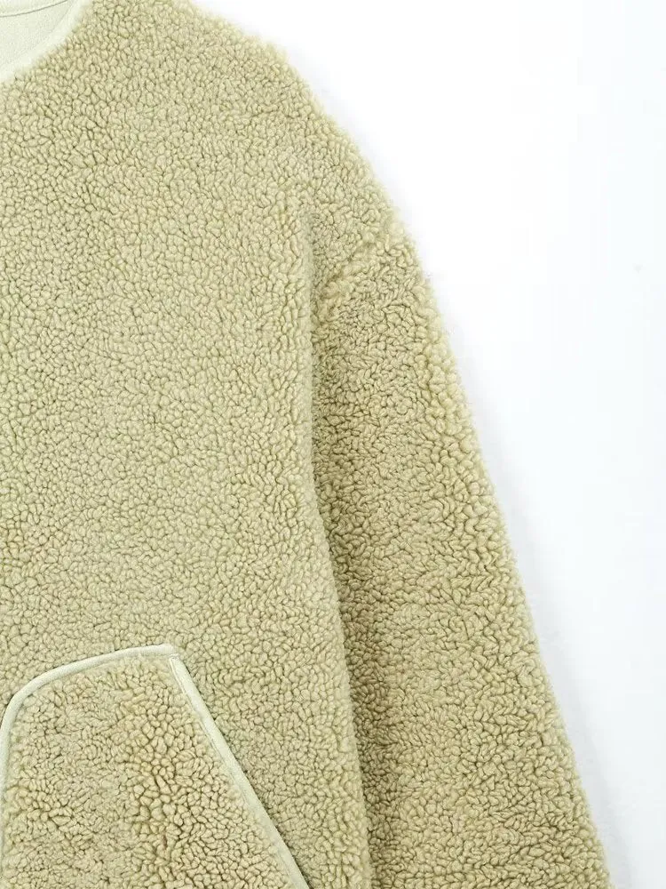 Shearling Crew Neck Jacket