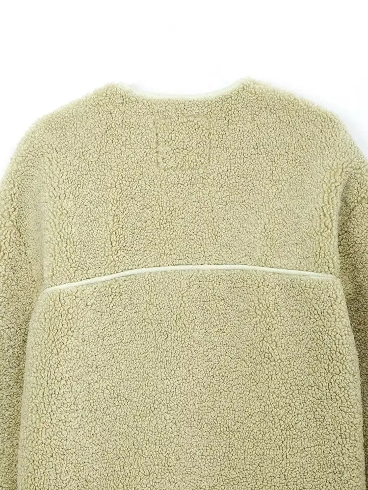 Shearling Crew Neck Jacket