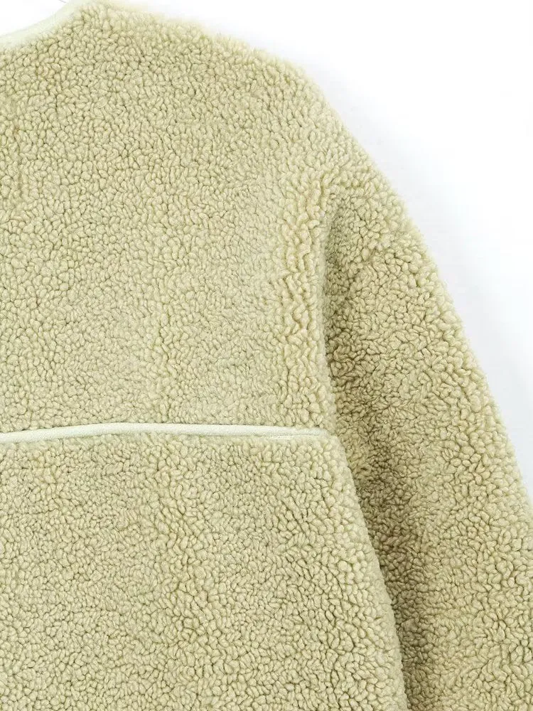 Shearling Crew Neck Jacket