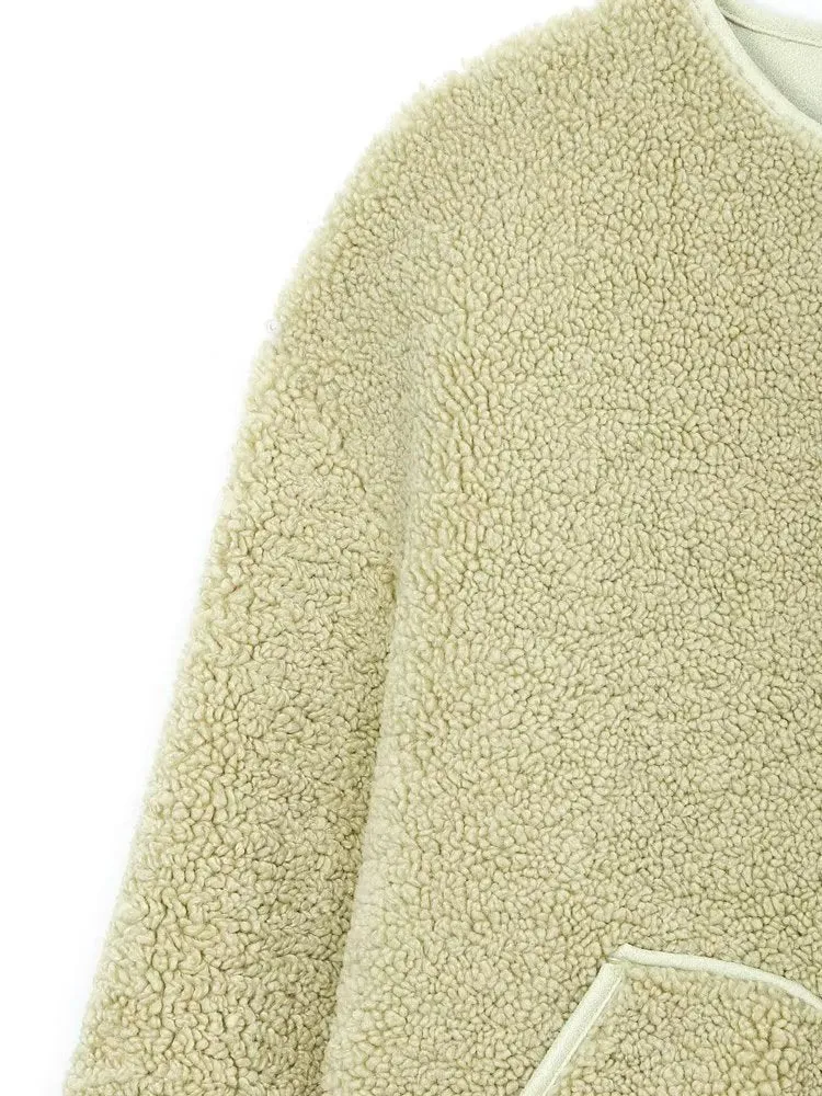 Shearling Crew Neck Jacket