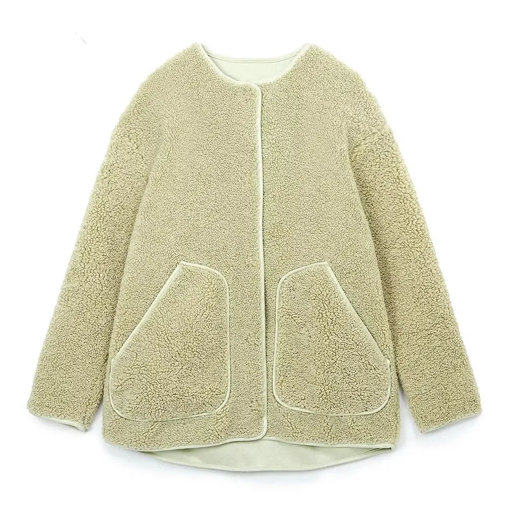 Shearling Crew Neck Jacket