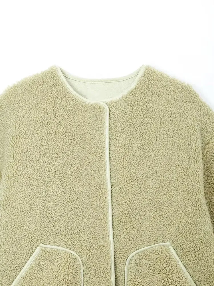 Shearling Crew Neck Jacket