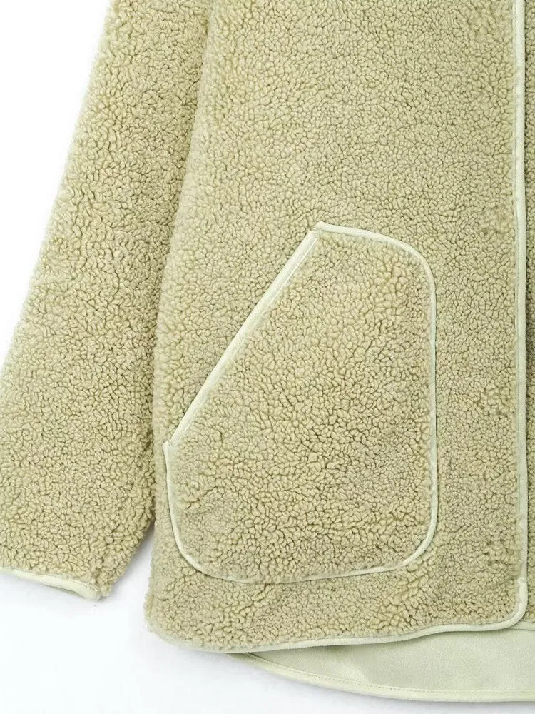 Shearling Crew Neck Jacket