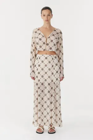 SHEER MOTION MAXI SKIRT | LINEAR BLOOM