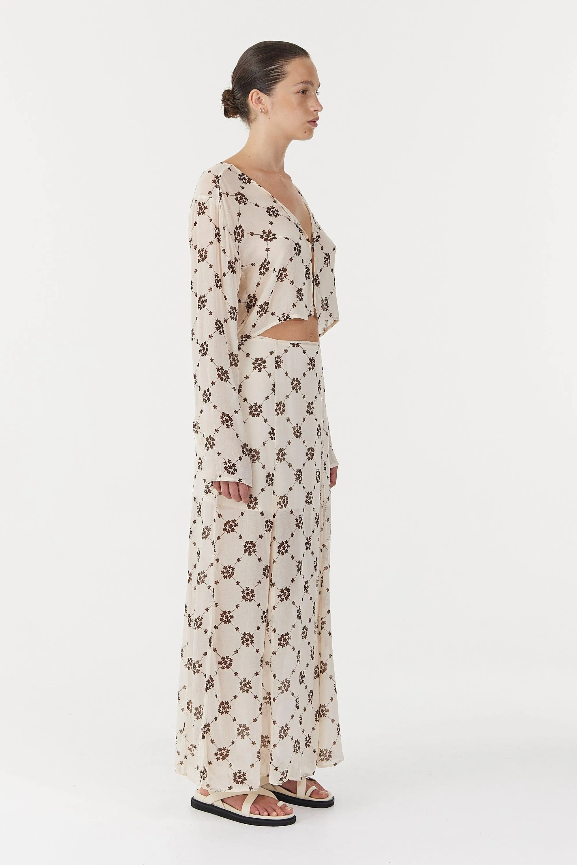 SHEER MOTION MAXI SKIRT | LINEAR BLOOM