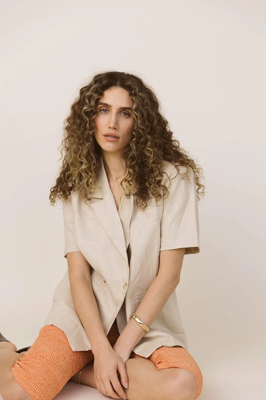 Short Sleeve Linen Blazer