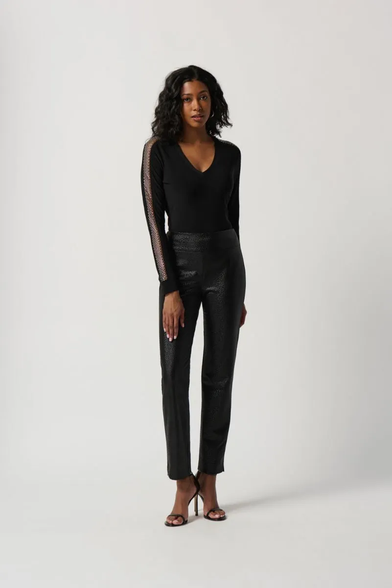 Silky Knit Top With Mesh Inserts Style 234278