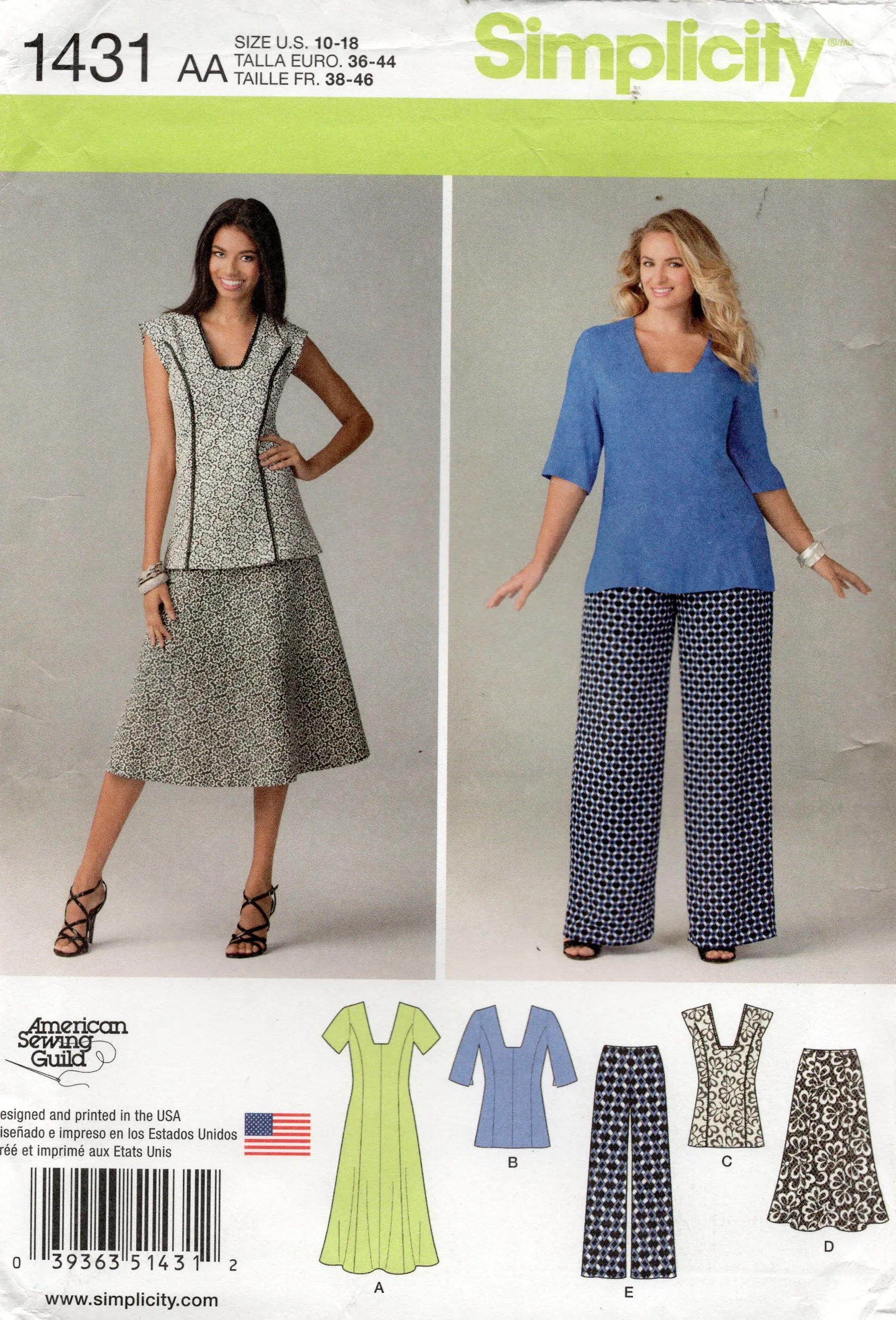 Simplicity 1431 Womens Capsule Wardrobe Sewing Pattern Size 10 - 18 UNCUT Factory Folded
