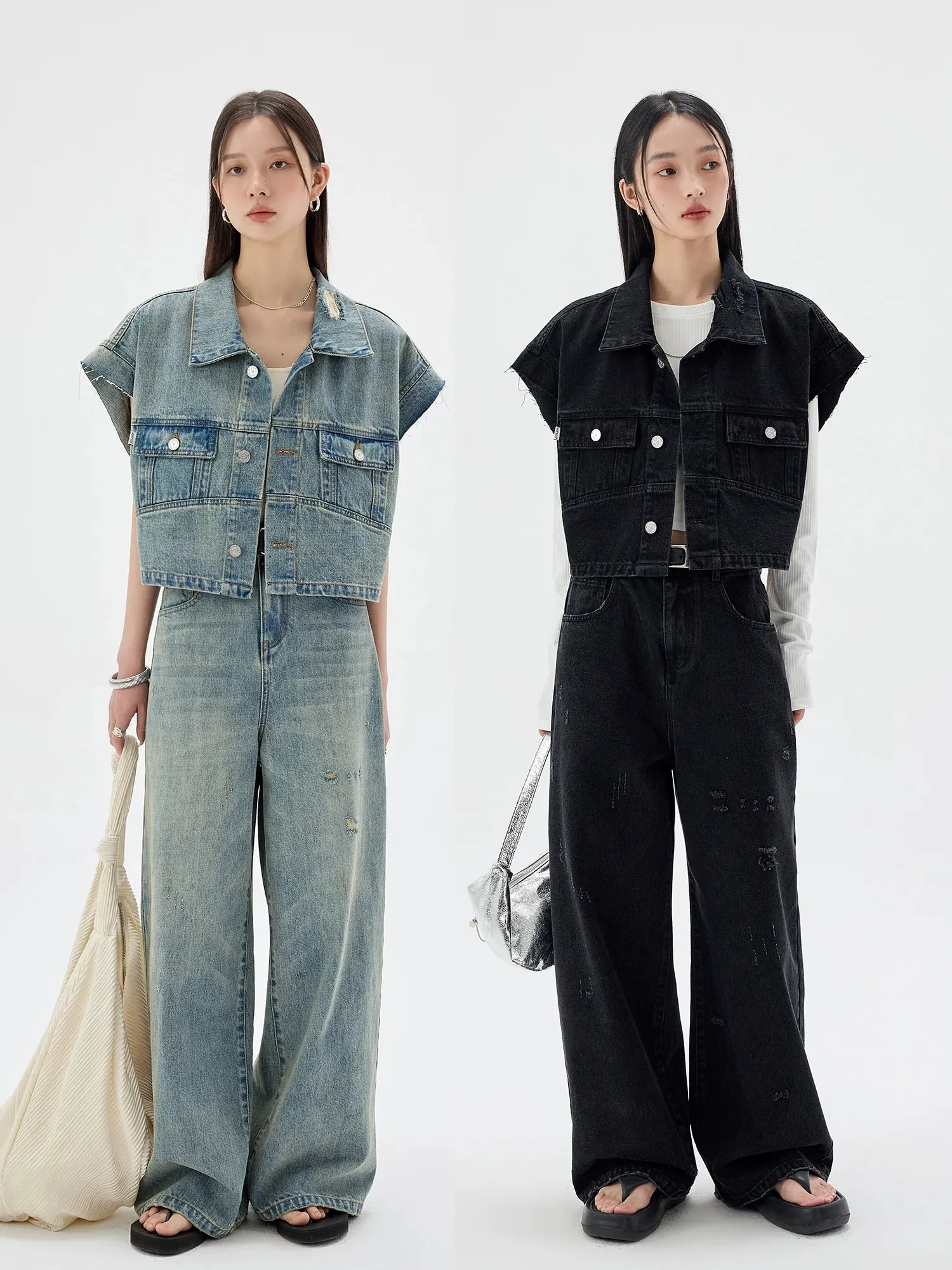 Sleeveless Denim Vest
