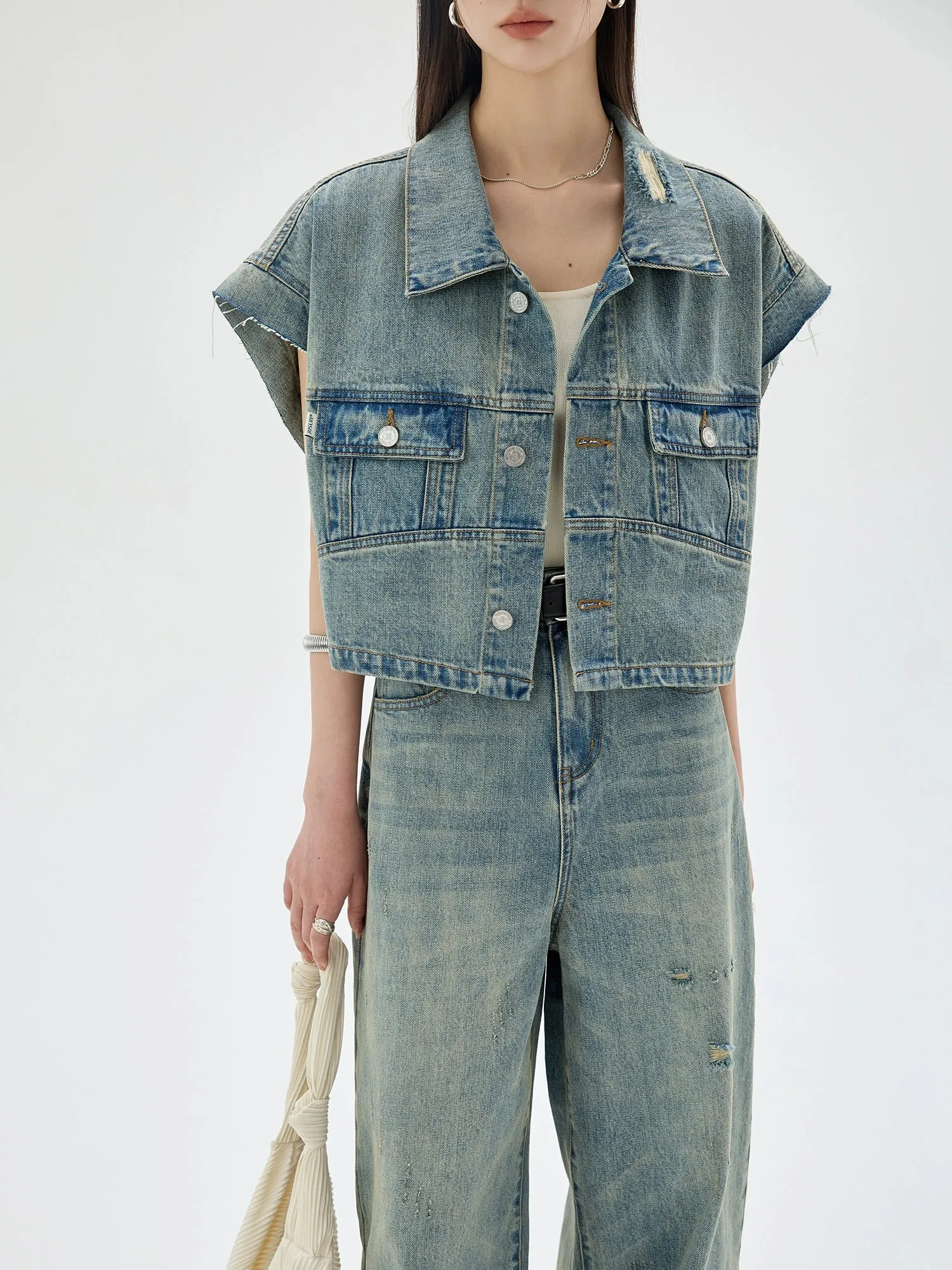 Sleeveless Denim Vest
