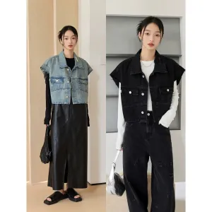Sleeveless Denim Vest