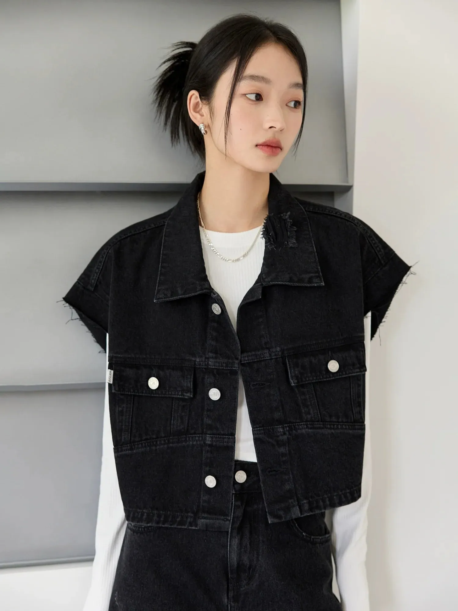 Sleeveless Denim Vest