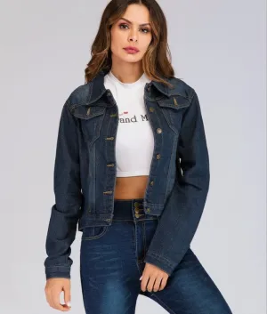 Slim Denim Jacket – Short, Loose-Fit Stylish Outerwear