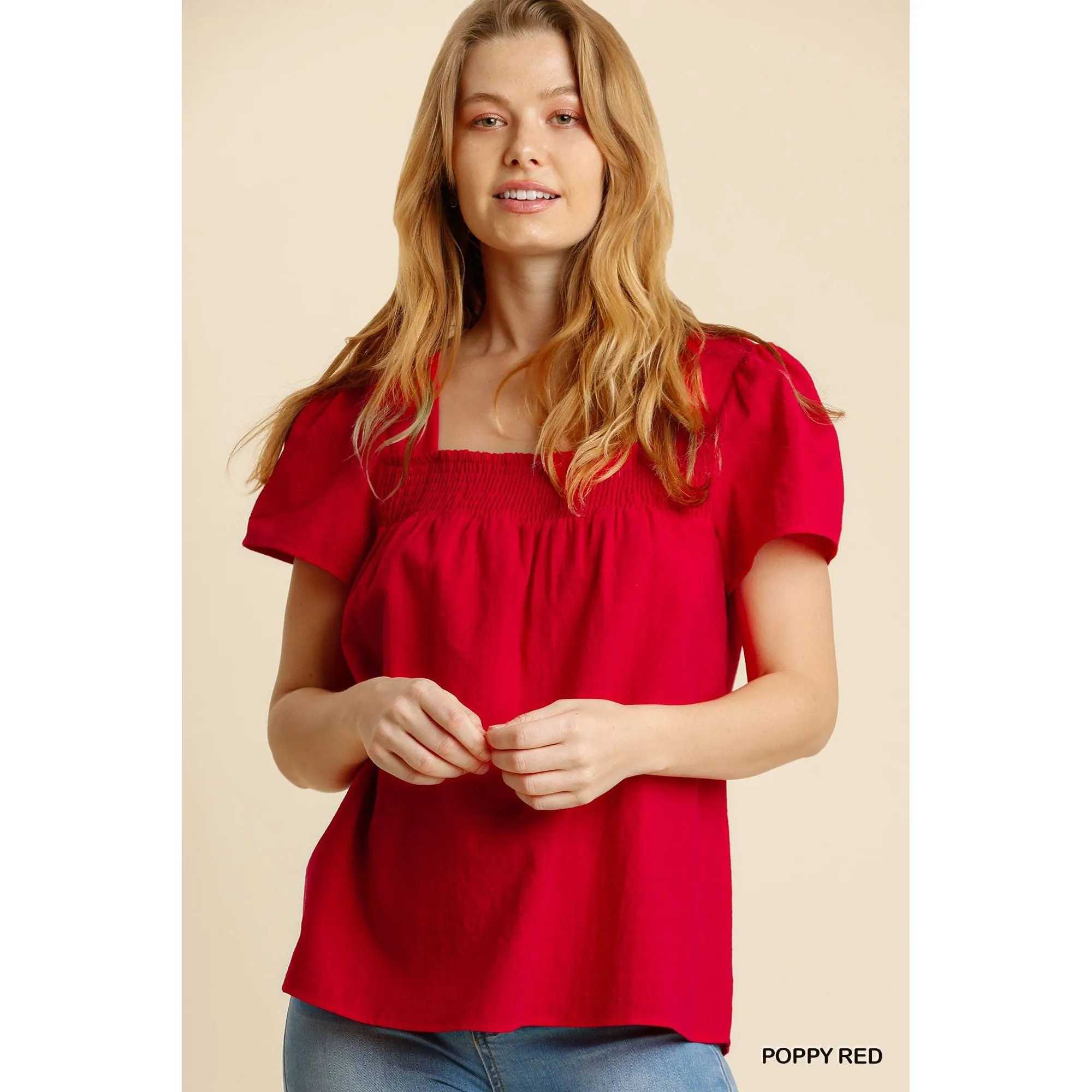 Smocked Detail Top