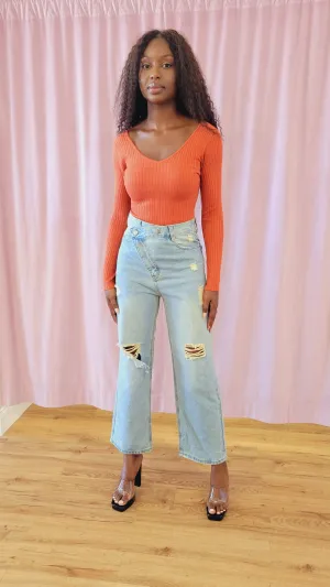 So Gone Bodysuit-Rust