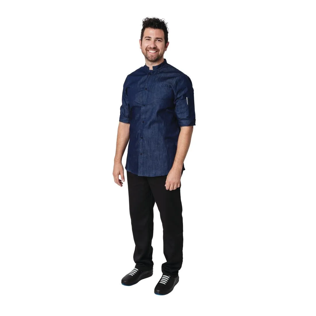 Southside NY Kings Mens Denim Lightweight Chefs Shirt L