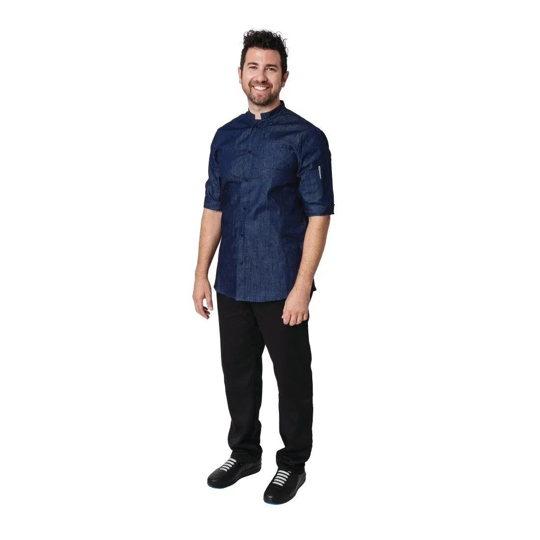 Southside NY Kings Mens Denim Lightweight Chefs Shirt L