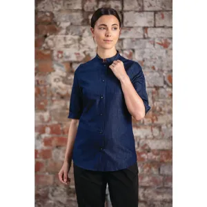 Southside NY Queens Womens Denim Lightweight Chefs Shirt S