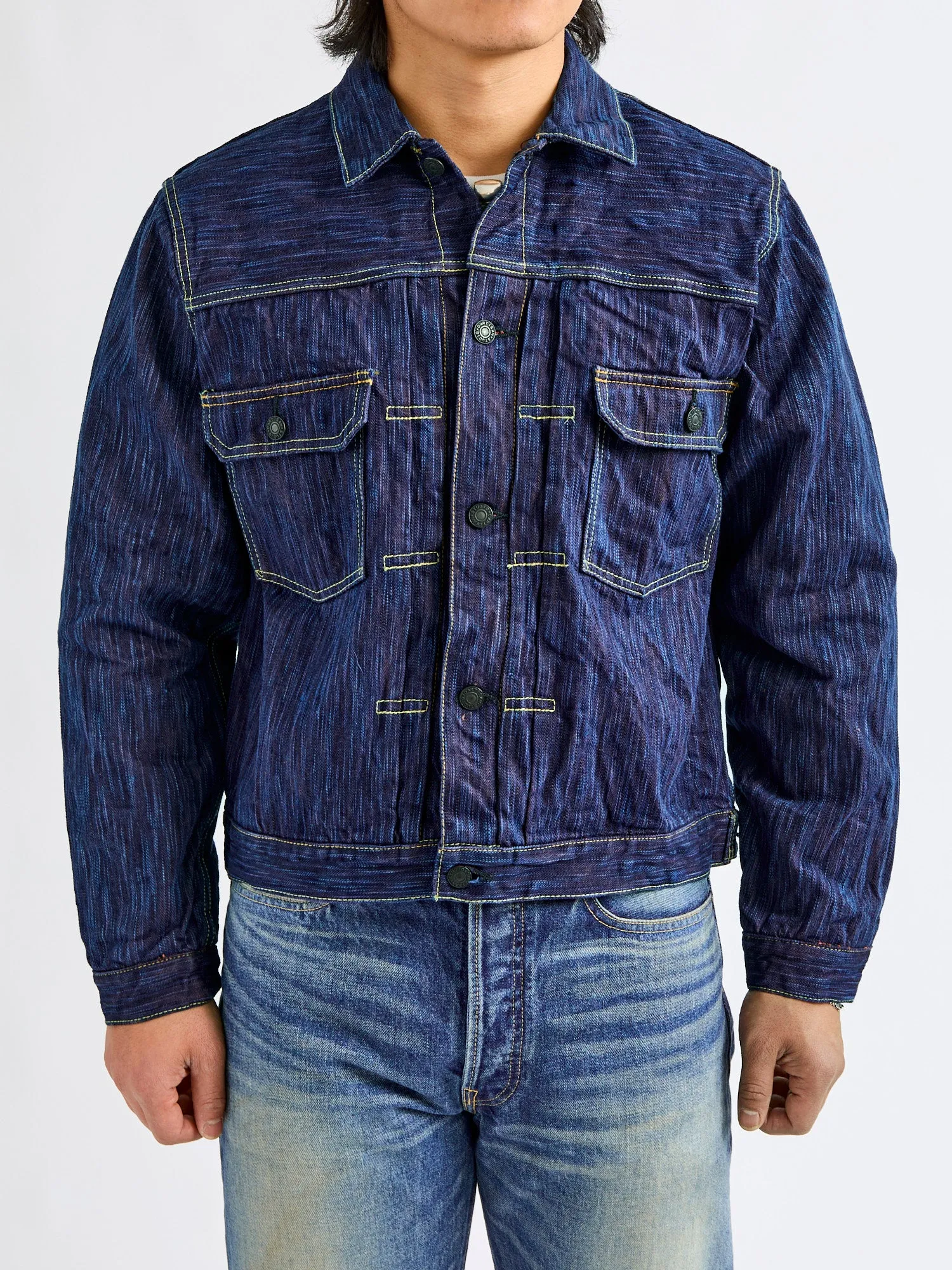 SP-088 "Tokushima Hinode-Awa Shoai" 45th Anniversary 15oz Selvedge Denim Type-2 Jacket in Indigo
