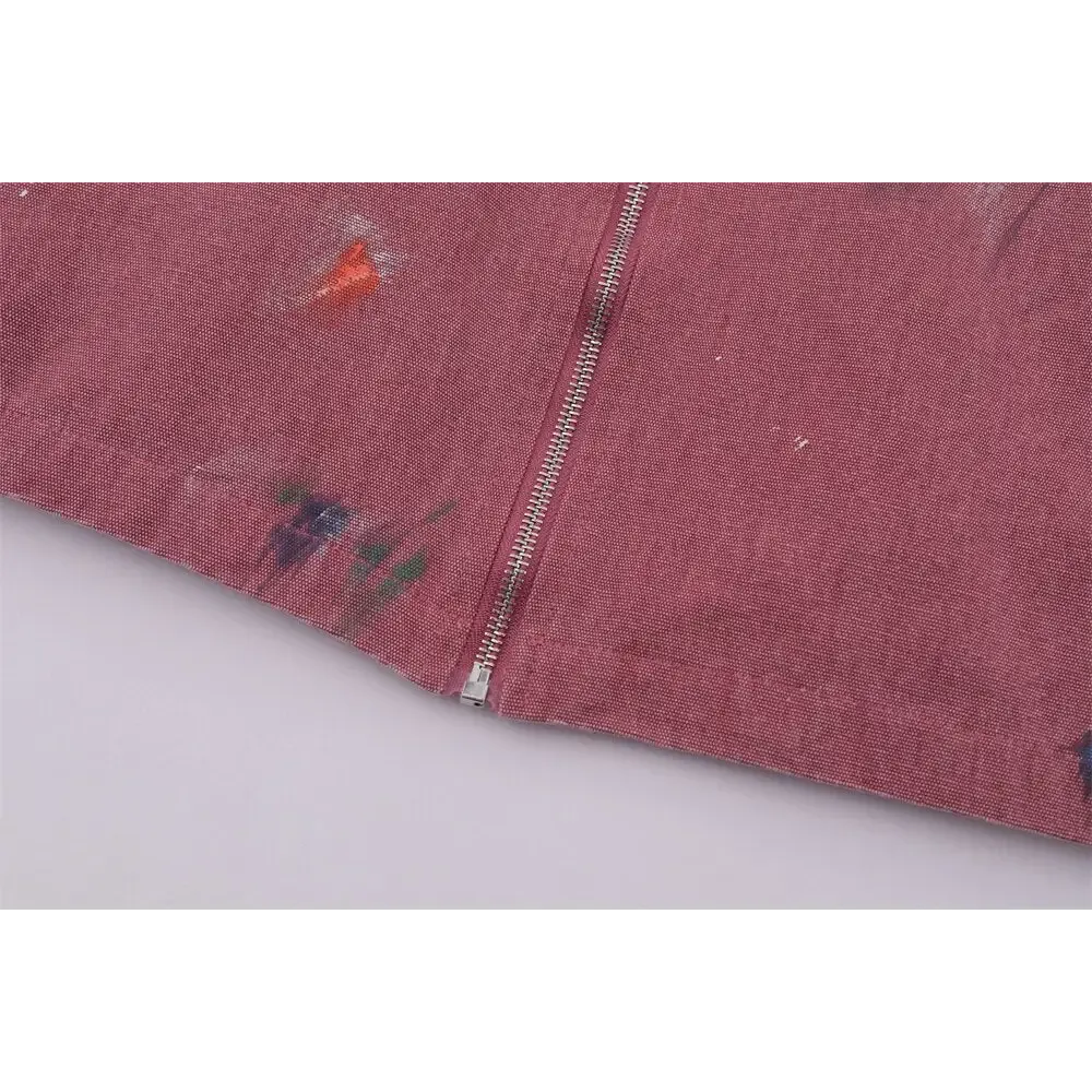 Splash Ink Embroidered Butterfly Y2K Denim Jacket