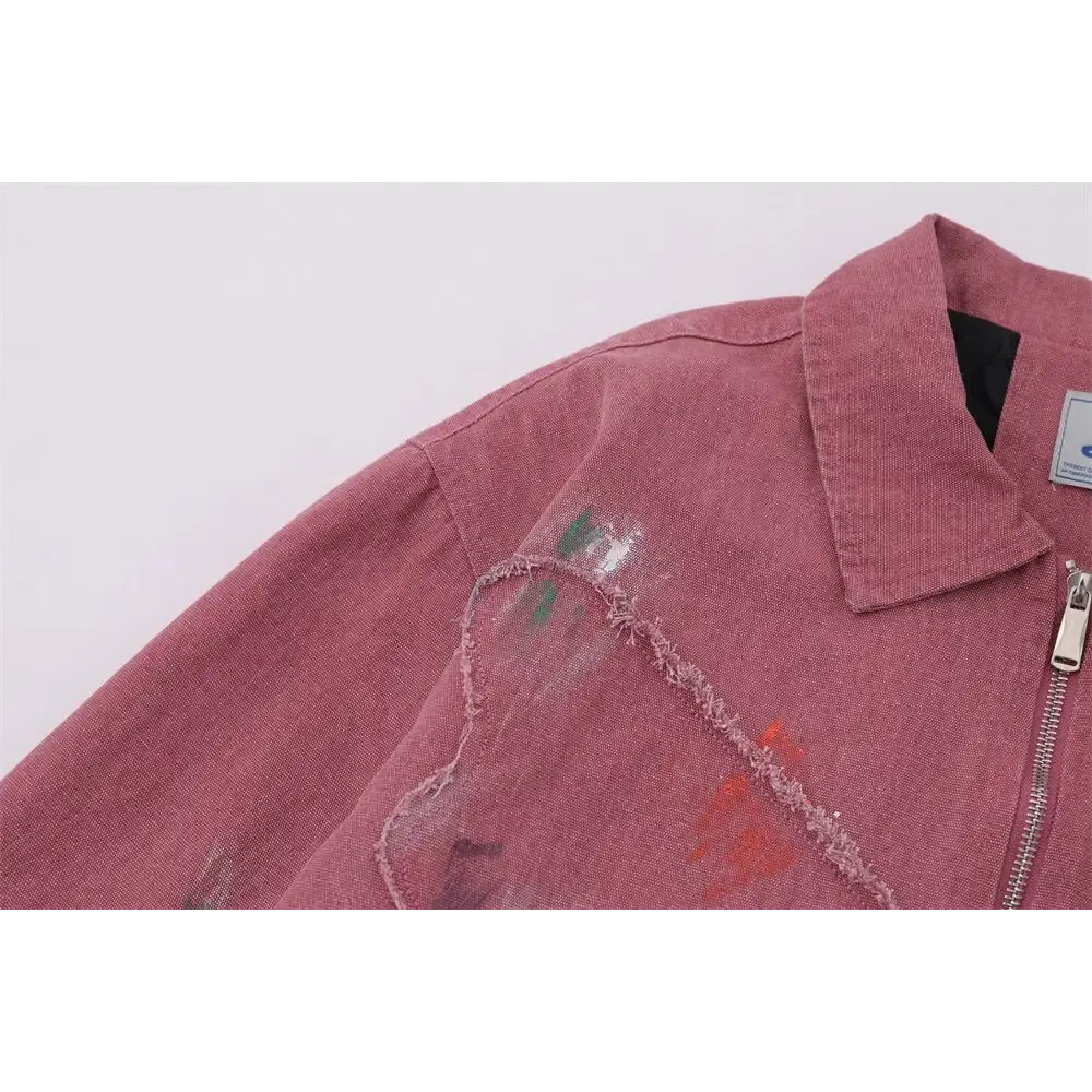 Splash Ink Embroidered Butterfly Y2K Denim Jacket