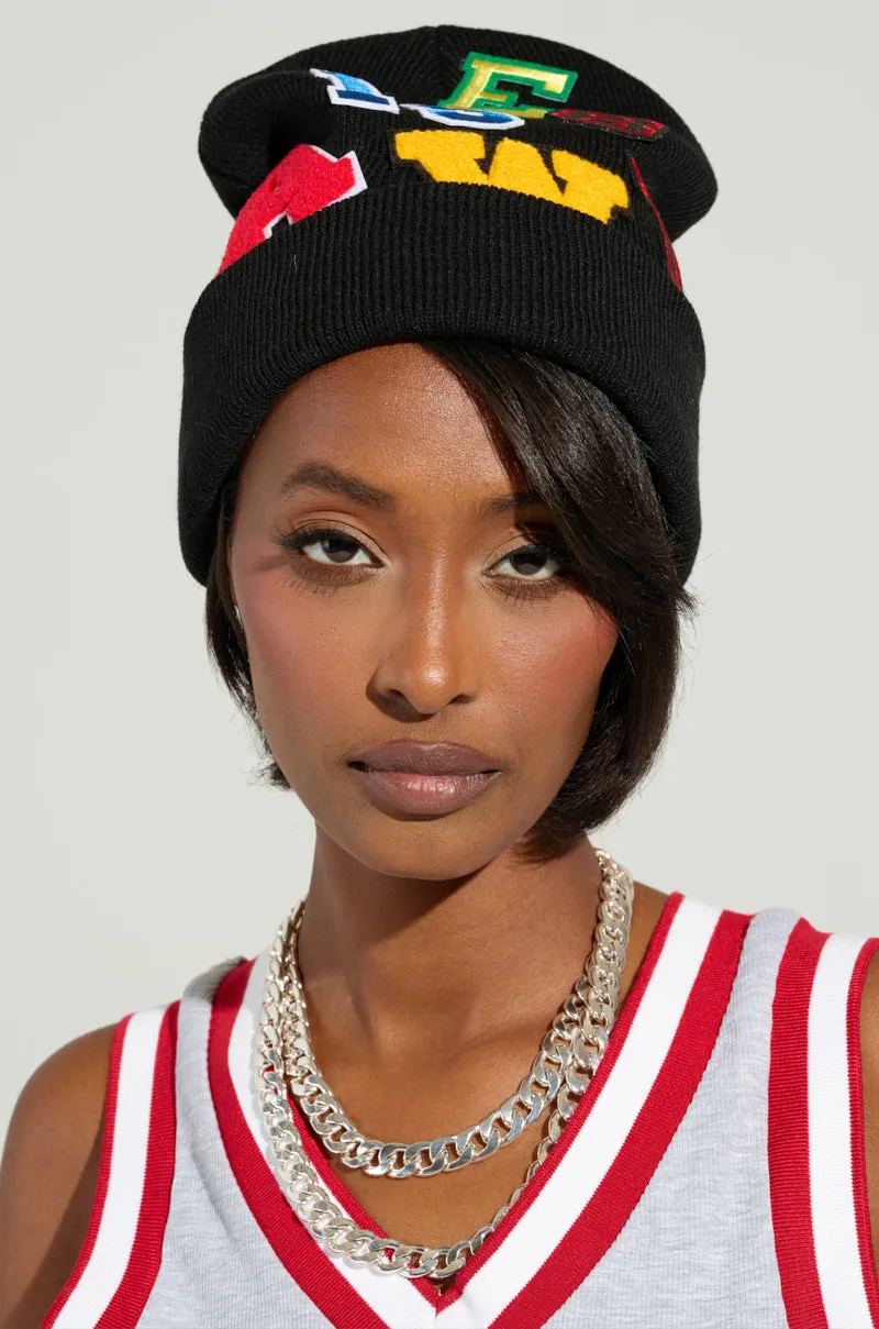 SPORTS VIBES PATCH BEANIE