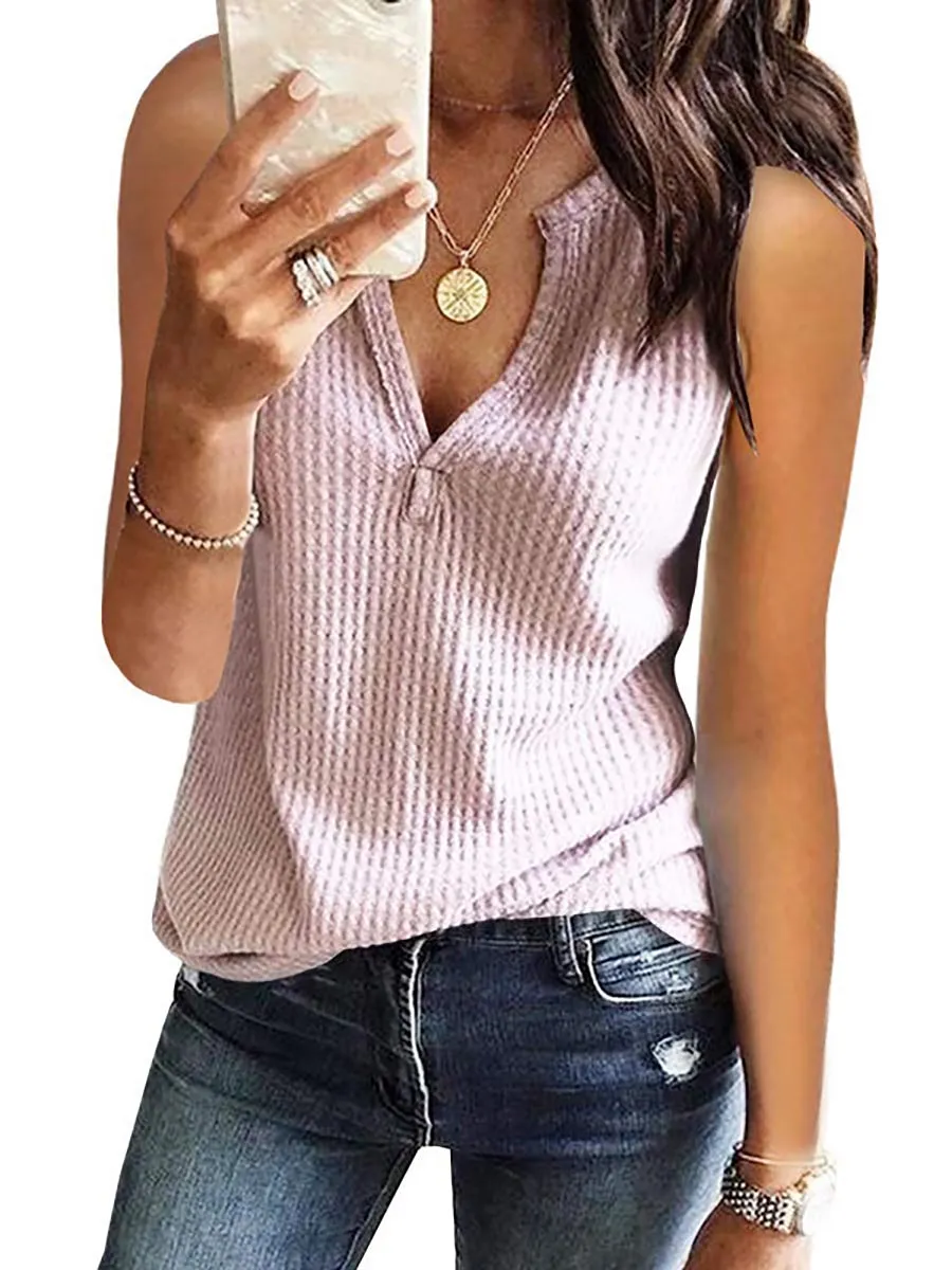 Stunncal V-Neck Solid Color T-Shirt (16 colors)