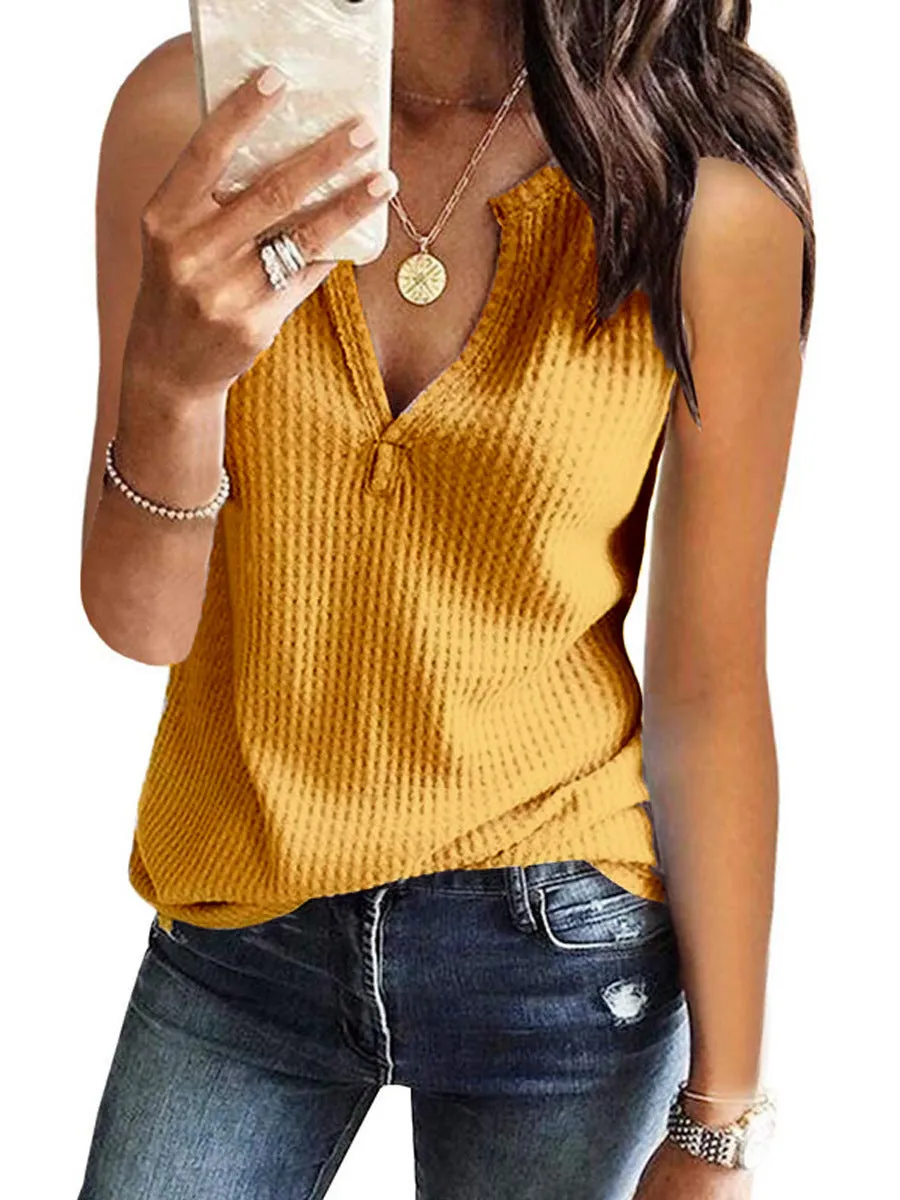 Stunncal V-Neck Solid Color T-Shirt (16 colors)