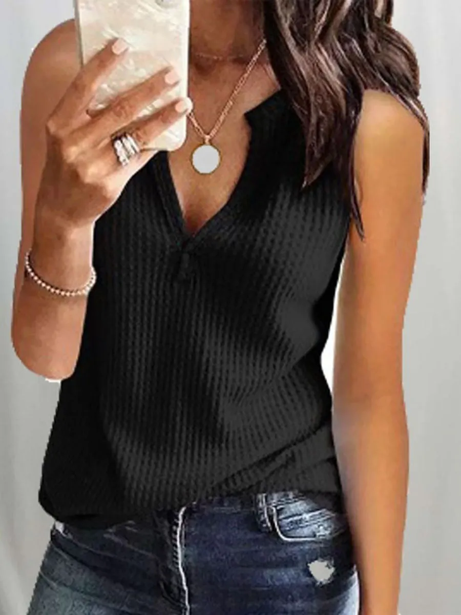 Stunncal V-Neck Solid Color T-Shirt (16 colors)