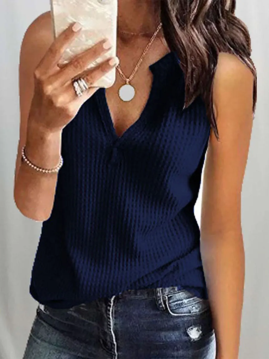 Stunncal V-Neck Solid Color T-Shirt (16 colors)