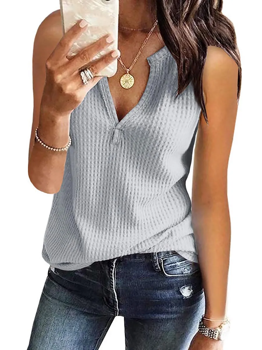 Stunncal V-Neck Solid Color T-Shirt (16 colors)