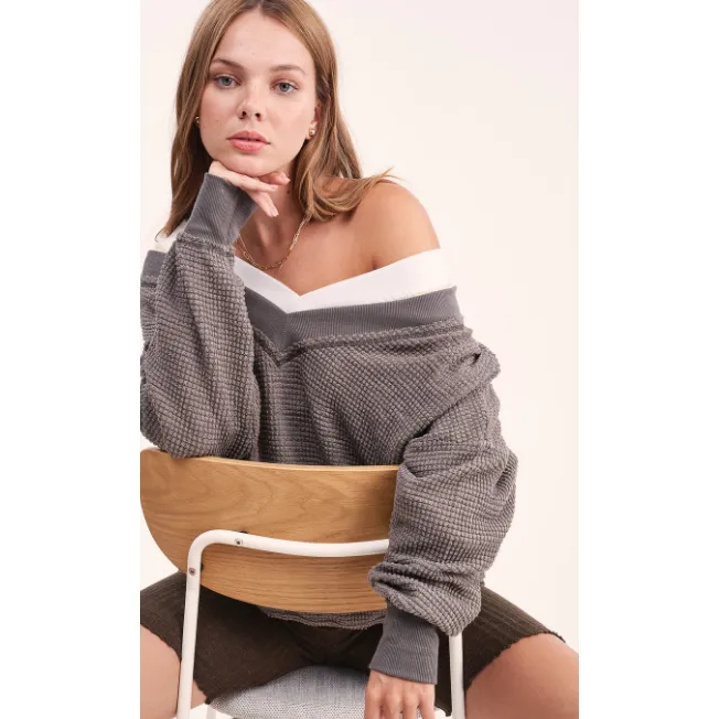 The Holly Waffle Top