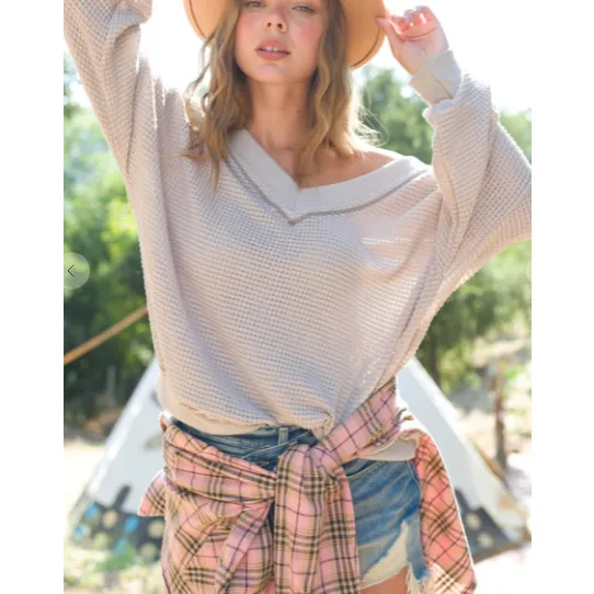 The Holly Waffle Top