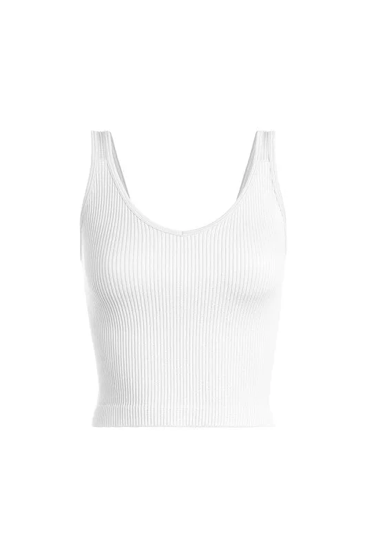 Thick Rib V-Neck Sleeveless Tank Top