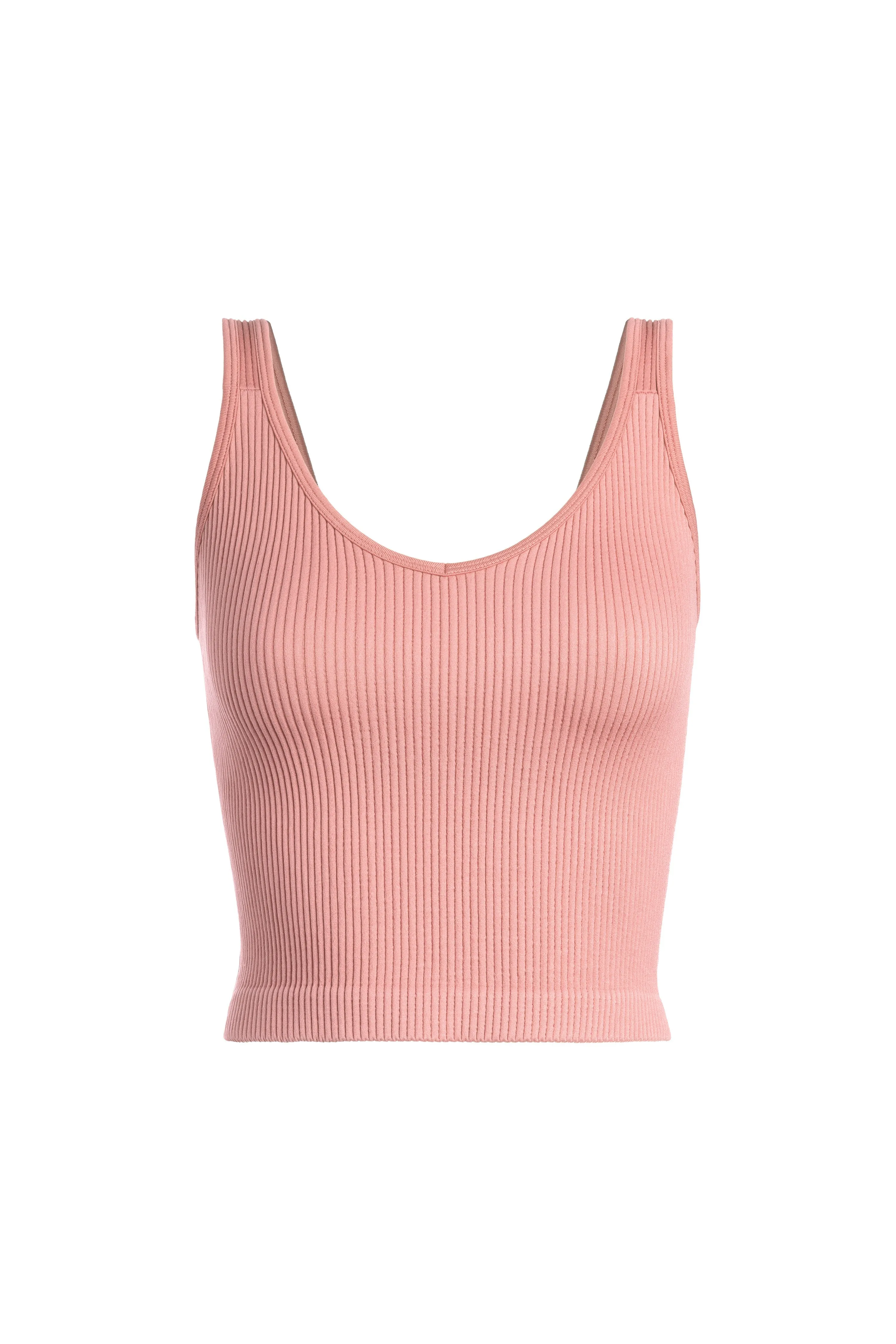 Thick Rib V-Neck Sleeveless Tank Top