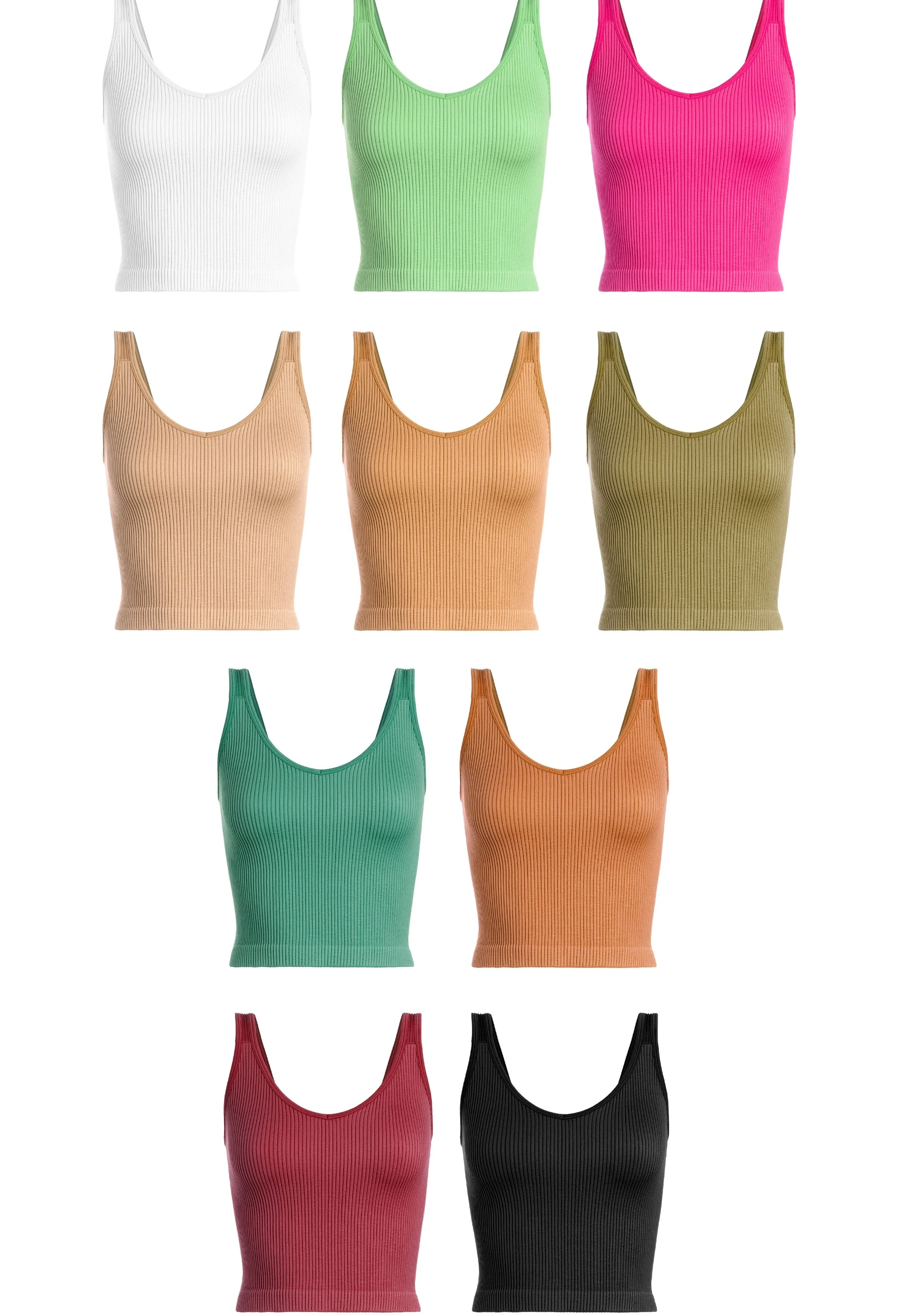 Thick Rib V-Neck Sleeveless Tank Top