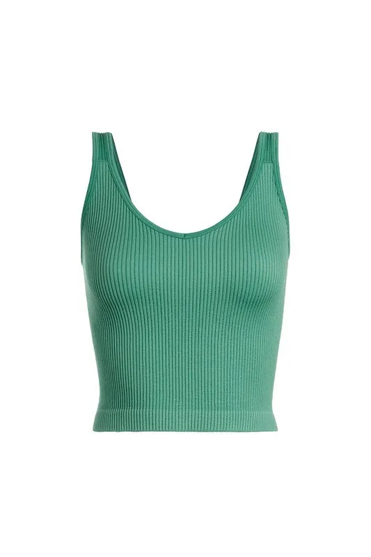 Thick Rib V-Neck Sleeveless Tank Top