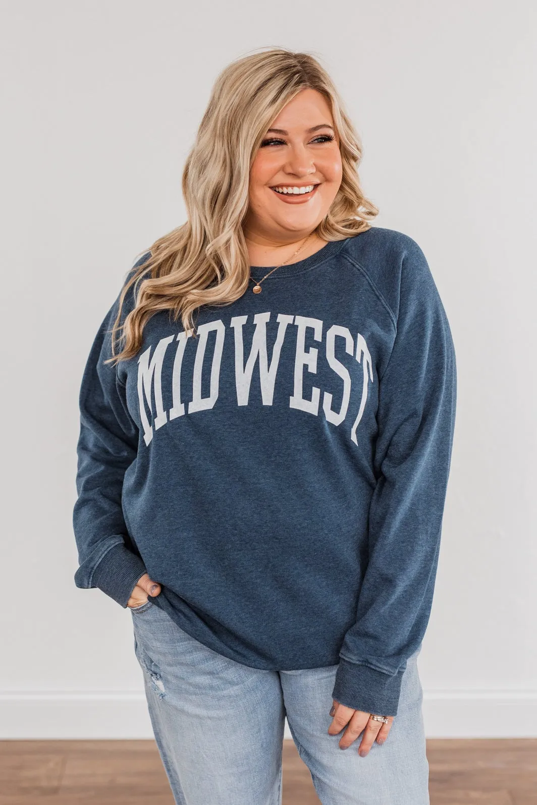 Thread & Supply "Midwest" Crew Neck Pullover- Blue