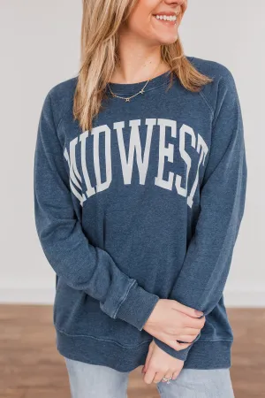 Thread & Supply "Midwest" Crew Neck Pullover- Blue