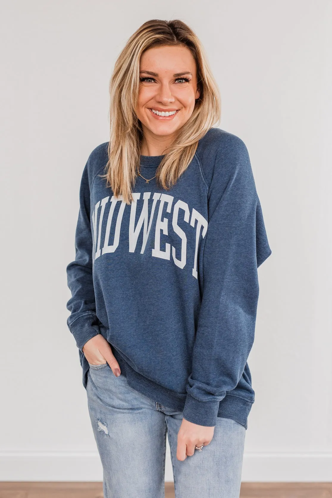 Thread & Supply "Midwest" Crew Neck Pullover- Blue