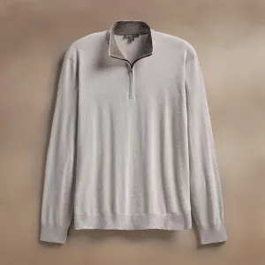 Ultrafine Cashmere Half Zip - Concrete