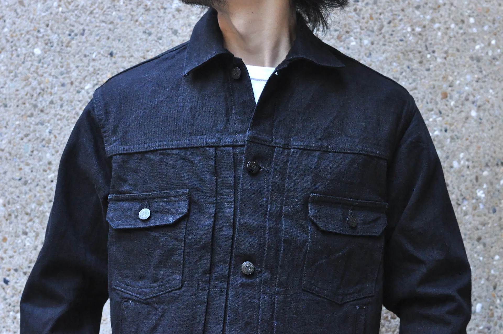 Unique Garment 14oz 'Before Dawn' Type 2 Black Denim Jacket