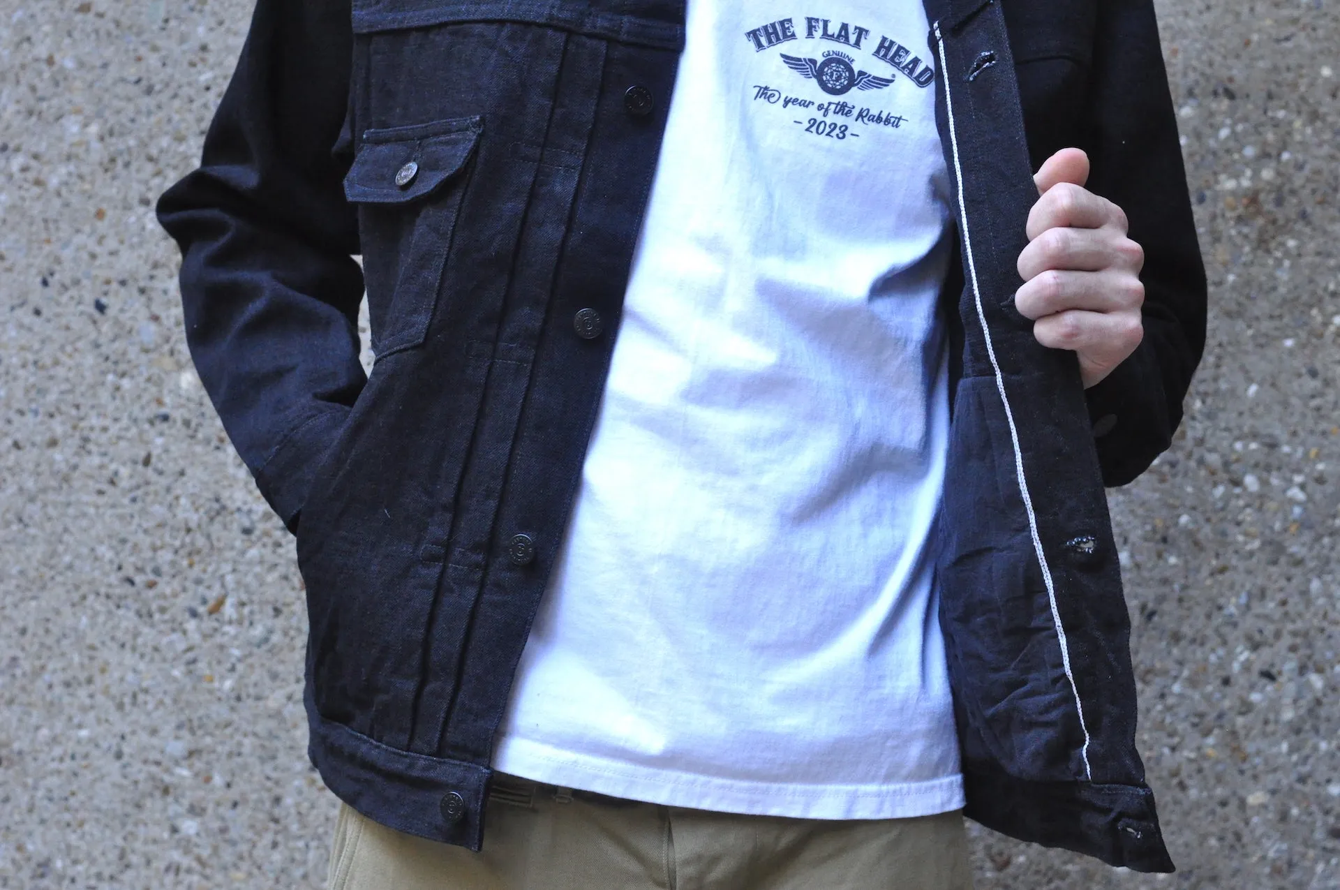 Unique Garment 14oz 'Before Dawn' Type 2 Black Denim Jacket