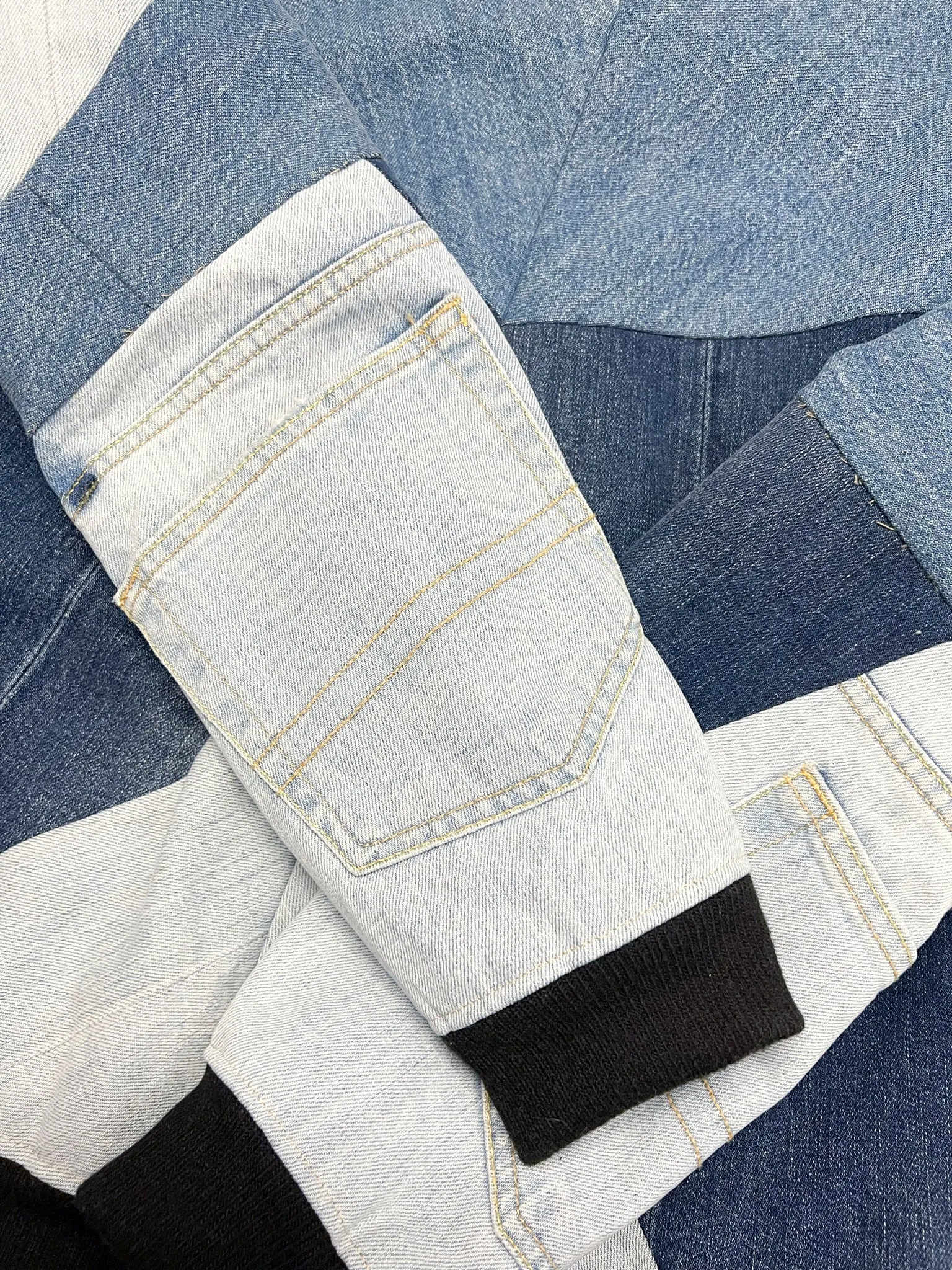 Upcycled Denim Bomber Jacket (MADE TO ORDER)