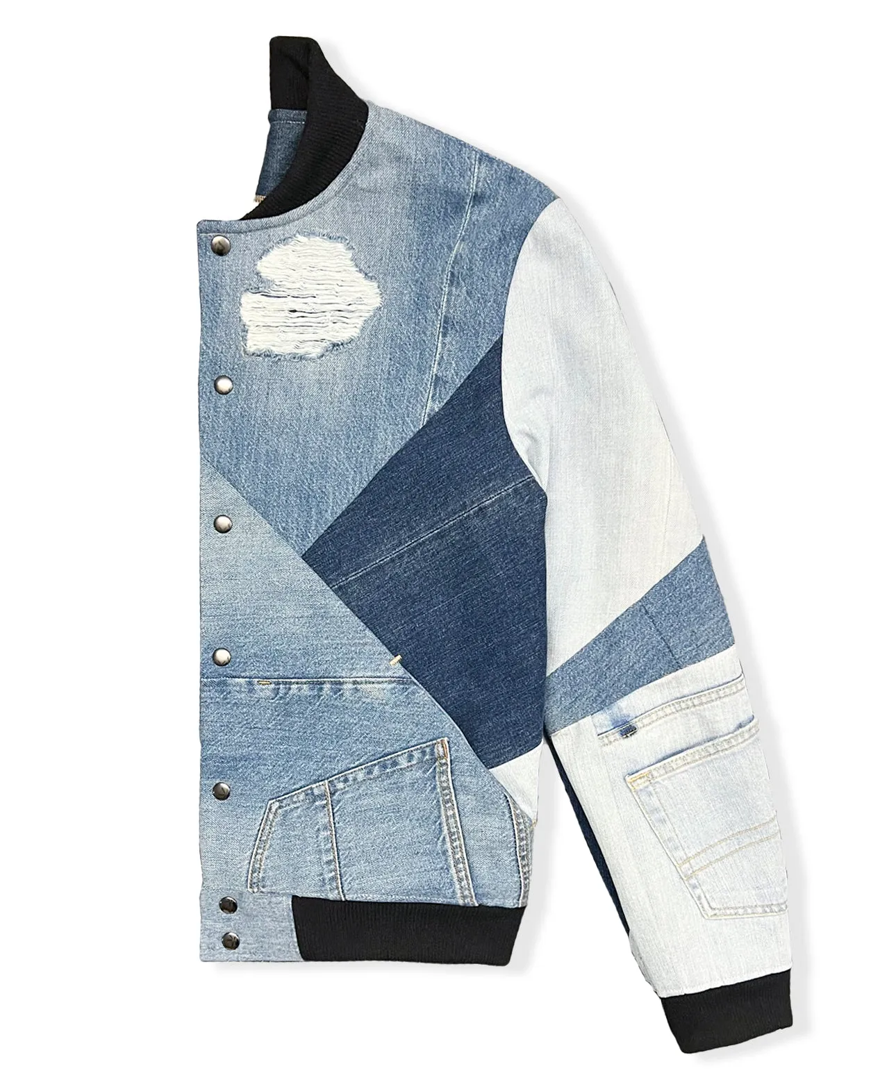 Upcycled Denim Bomber Jacket (MADE TO ORDER)