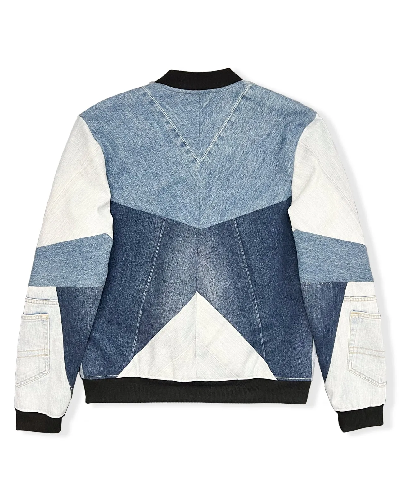 Upcycled Denim Bomber Jacket (MADE TO ORDER)