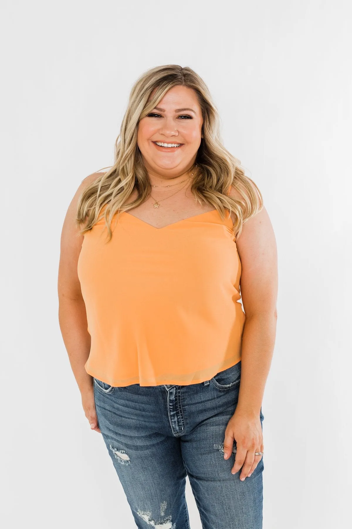 V-Neck Shift Tank Top- Mango