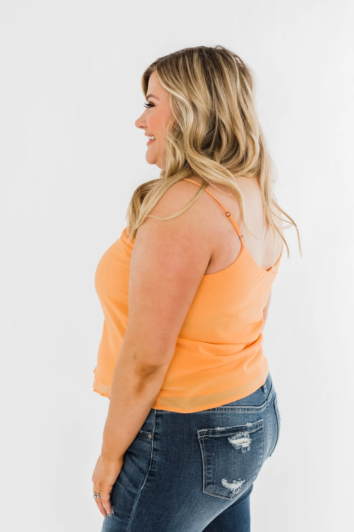 V-Neck Shift Tank Top- Mango