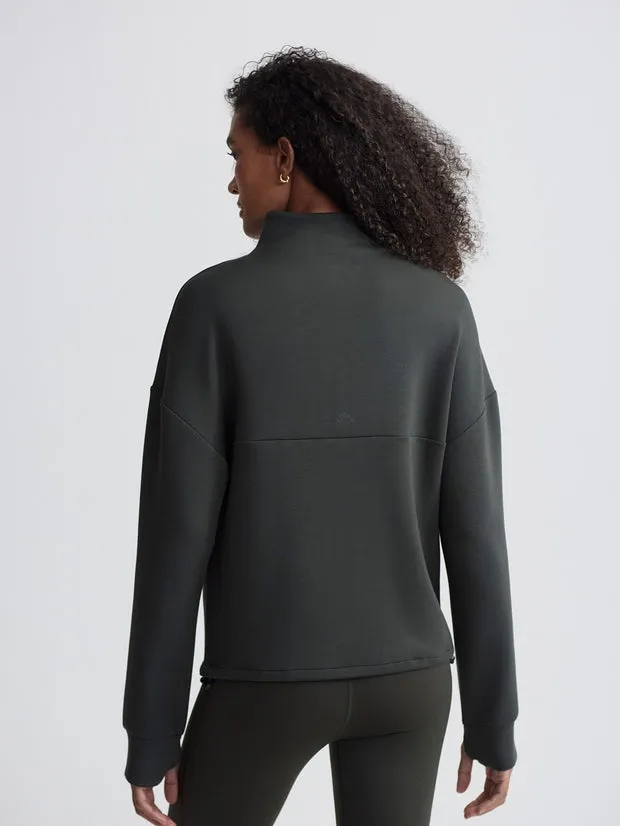 Varley Tayah Zip Though Midlayer in Dark Resin Green