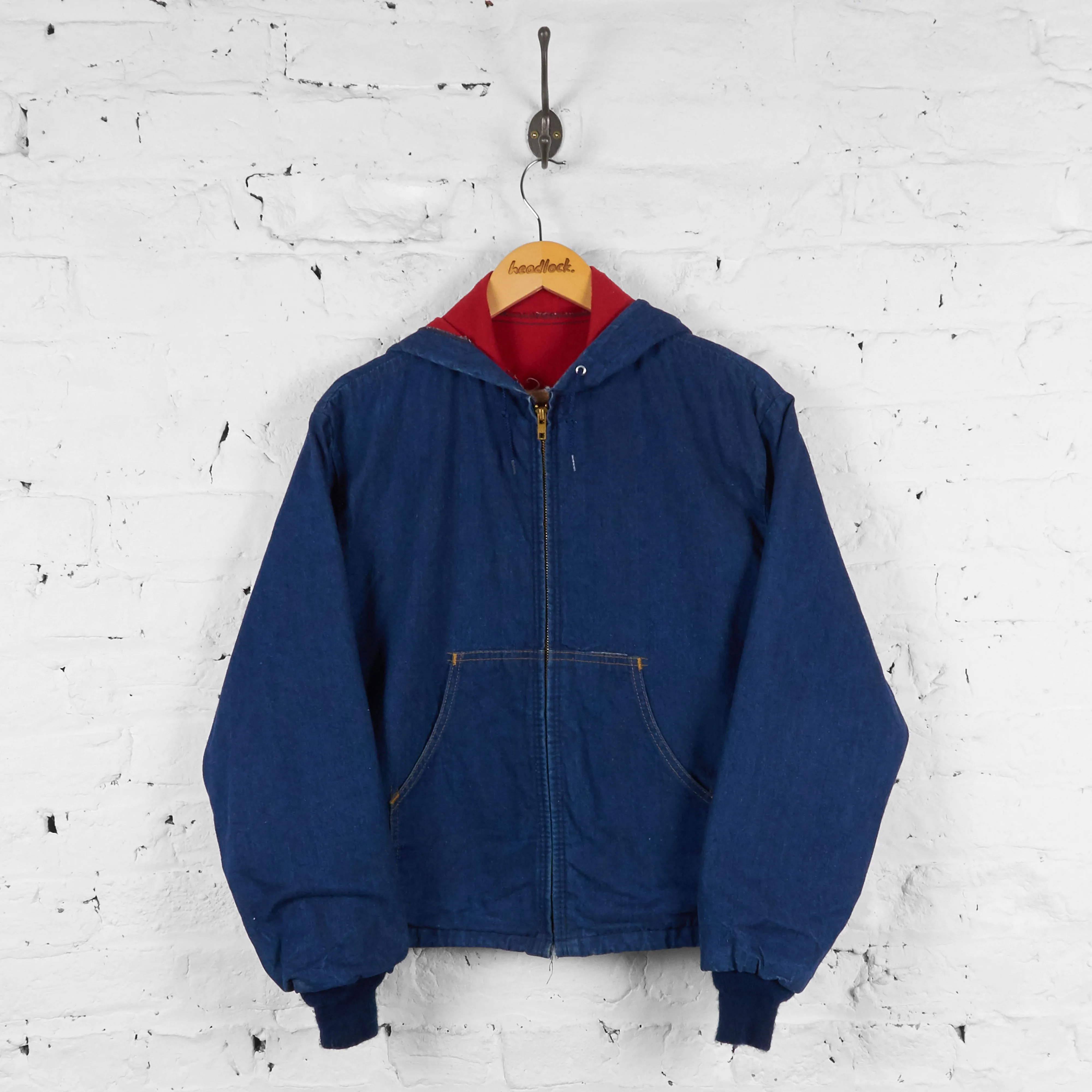 Vintage Carhartt Denim Hooded Jacket - Blue - S